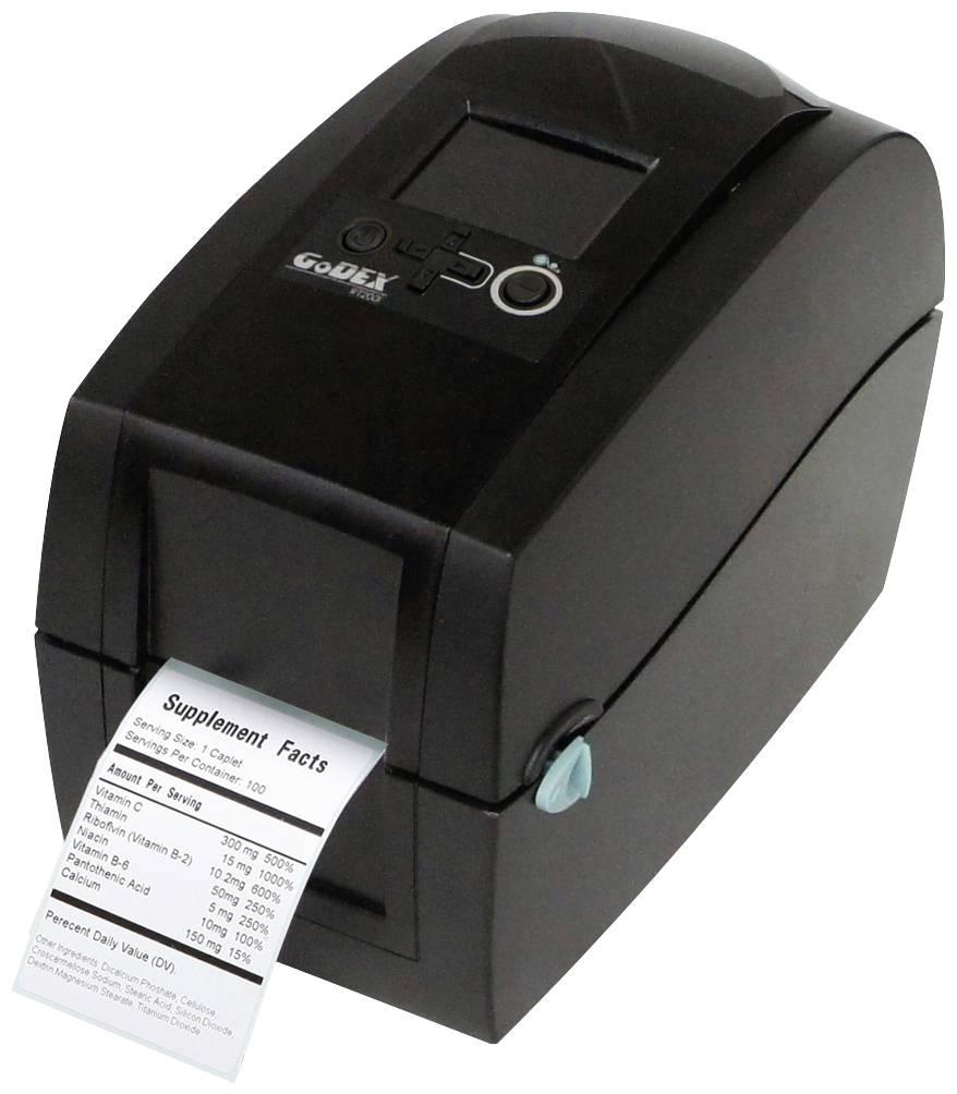 Godex RT200i Etikettendrucker Thermotransfer, Thermodirekt 203 x 203 dpi Etikettenbreite (max.): 60mm USB, RS-232, LAN
