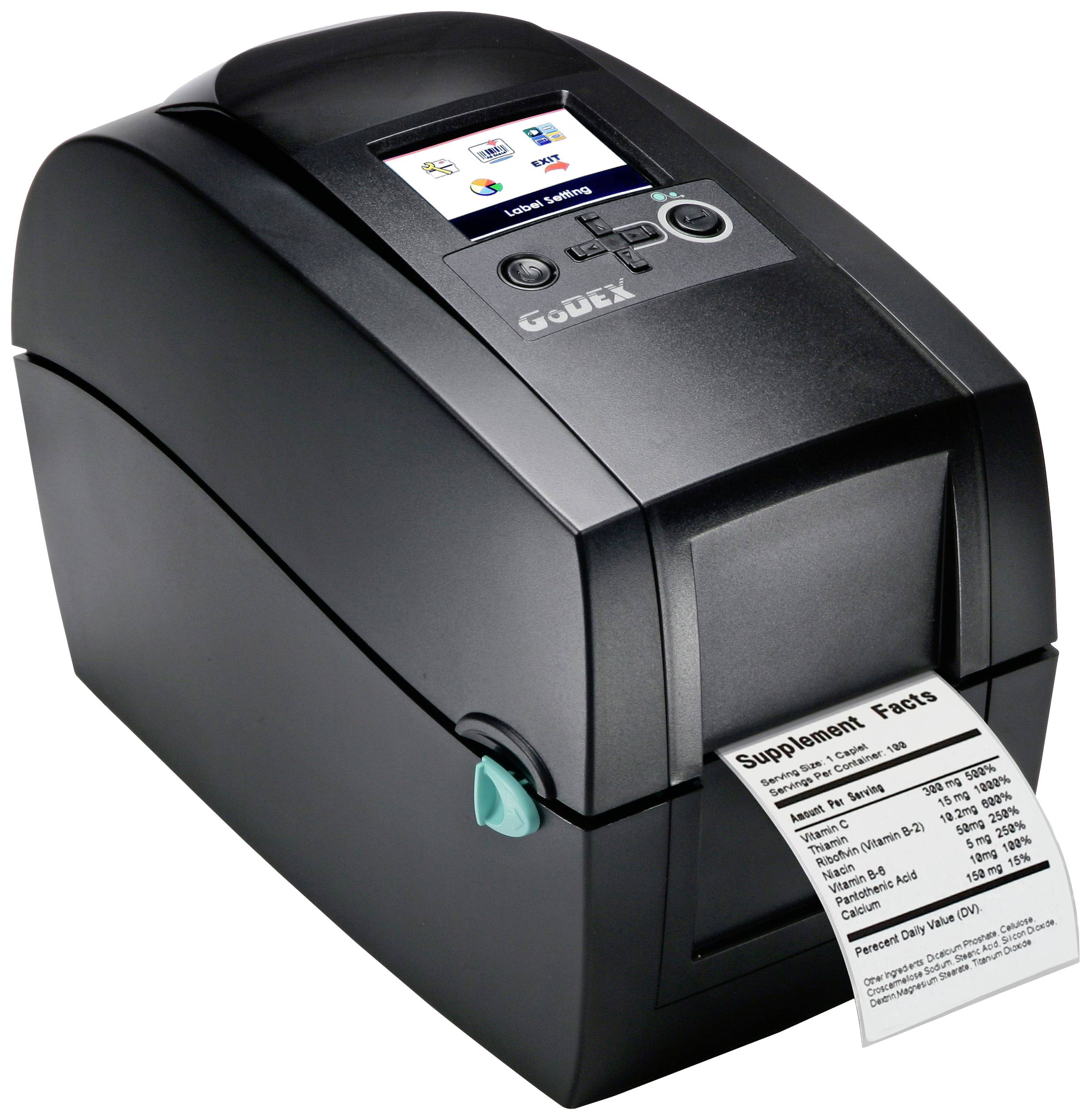 Godex RT200i Etikettendrucker Thermotransfer, Thermodirekt 203 x 203 dpi Etikettenbreite (max.): 60mm USB, RS-232, LAN