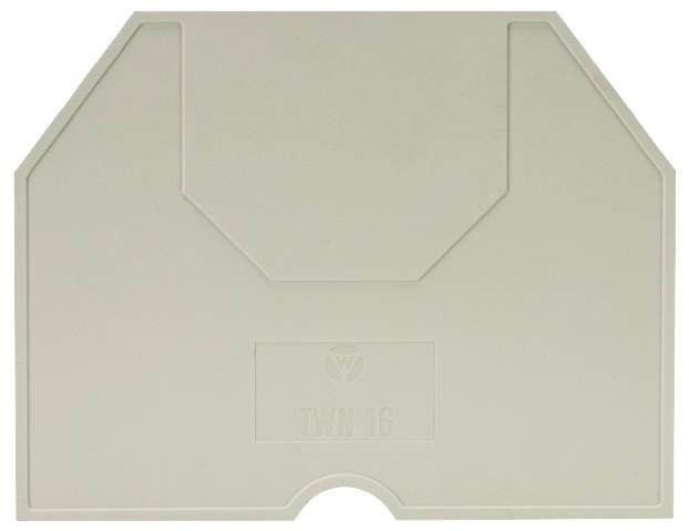 Eine graue Kunststoffabdeckung mit der Prägung 'TWN 16' in der Mitte, möglicherweise für die Abdeckung eines elektronischen Anschlusses geeignet.