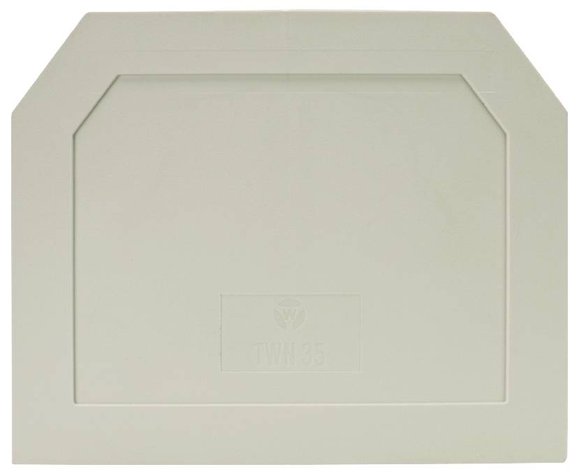 Ein rechteckiger, schlichter Kunststoffdeckel mit abgeschrägten Ecken, Aufschrift 'TWN35' darauf in der Mitte.