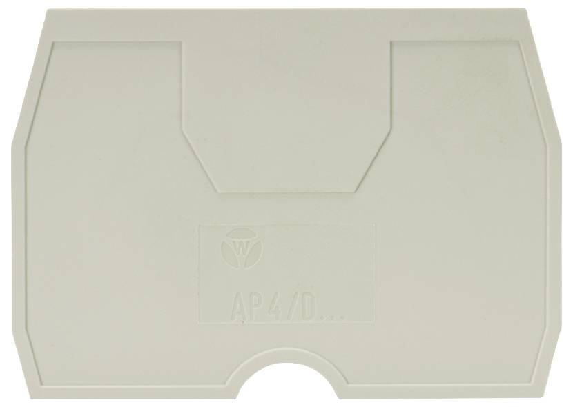 Große graue Kunststoffabdeckung mit rechteckiger Form und abgerundeter Unterseite. Oben sind zwei Einbuchtungen zu erkennen.