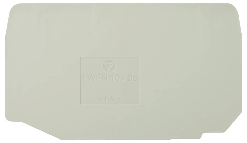 Ein weißes Kunststoffteil mit der Aufschrift 'TWFN10/35' und 'PA'.