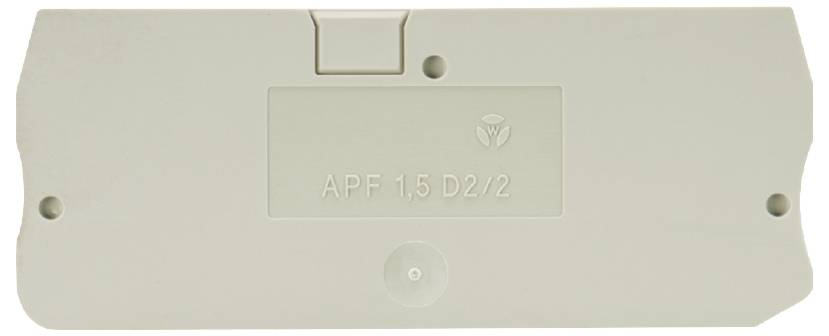 Kunststoffgehäuse mit der Prägung 'APF 1,5 D/2'. Oben befindet sich eine kleine Klappe, mittig ein Recycling-Symbol.
