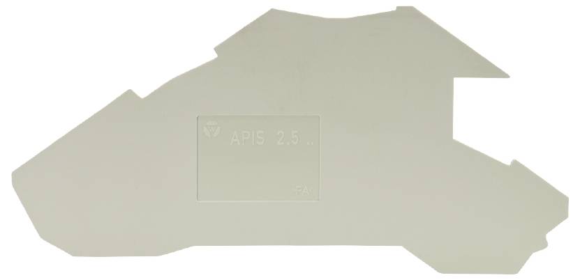 Ein Schild in Form eines futuristischen Fahrzeugs, darauf steht 'APIS 2.5'.