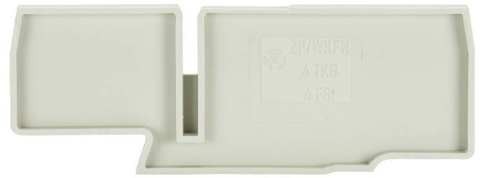 Graues Kunststoffelement mit rechteckiger Form und Einkerbungen, möglicherweise ein Teil eines größeren Geräts oder Gehäuses.