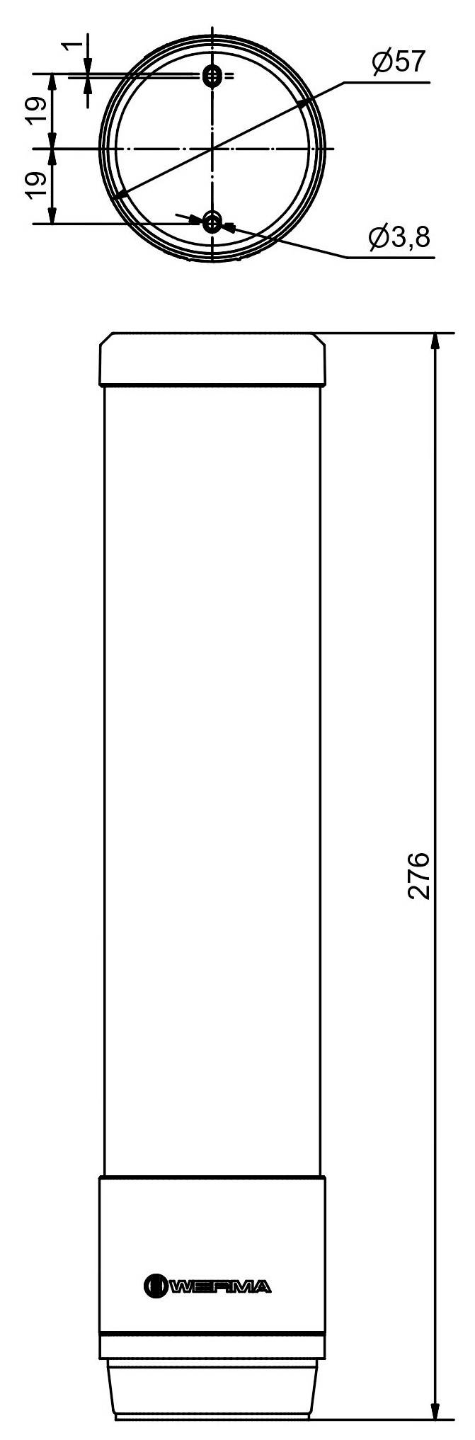 Werma Signaltechnik Signalsäule 686.590.05 RST 56 LED Blau, Gelb, Grün, Rot, Weiß 1 St.