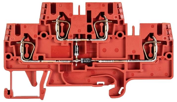 Wieland Electric 56.703.7955.5 Installationsetagenklemme Federzuganschluss Rot 100St.