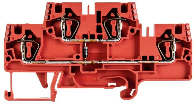 Wieland Electric 56.704.8255.5 Installationsetagenklemme Federzuganschluss Rot 100St.