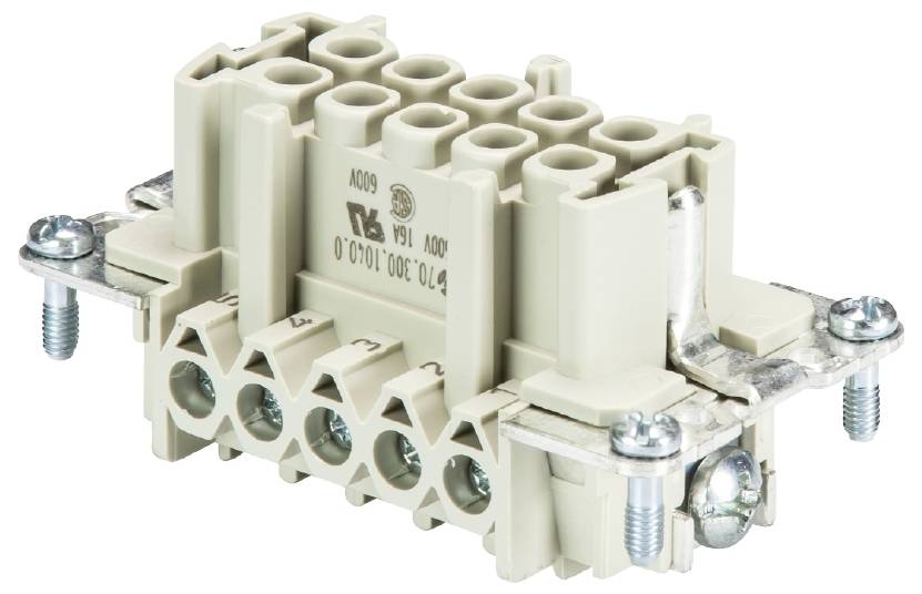 Wieland Electric 70.301.1040.0 Buchseneinsatz Gesamtpolzahl 10 10 St.