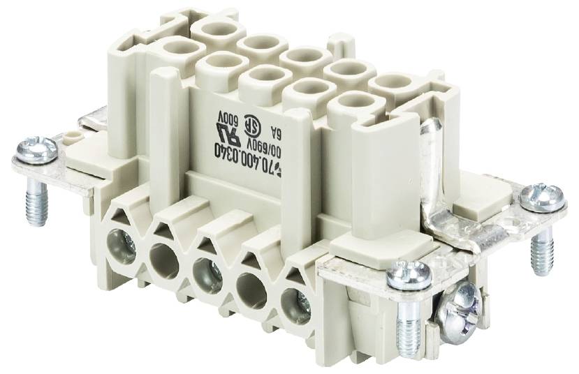 Wieland Electric 70.400.0340.0 Buchseneinsatz Gesamtpolzahl 3 10St.