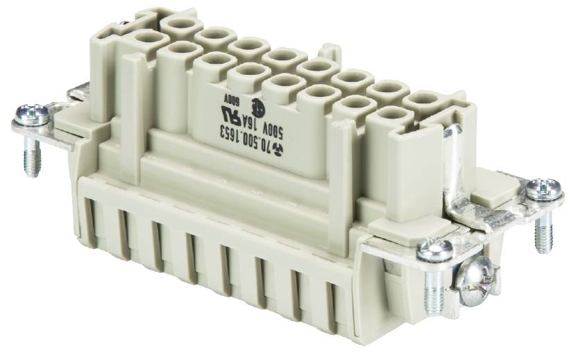 Wieland Electric 70.500.1653.0 Buchseneinsatz Gesamtpolzahl 16 10St.