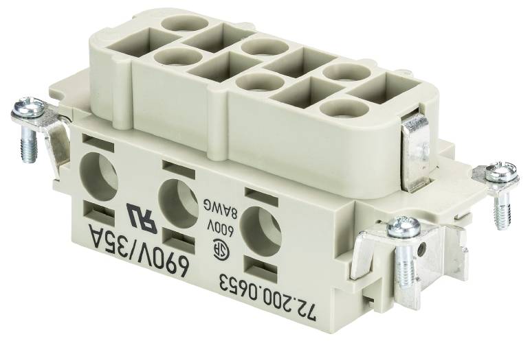 Wieland Electric 72.200.0653.0 Buchseneinsatz Gesamtpolzahl 6 10St.