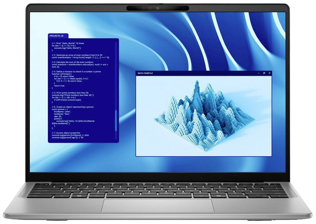 Dell Notebook Latitude 7455 35.6 cm (14 Zoll) QHD+ Qualcomm® Snapdragon Snapdragon X Elite 32 GB RAM 1 TB SSD Deutsch, QWERTZ Grau 2R0NG