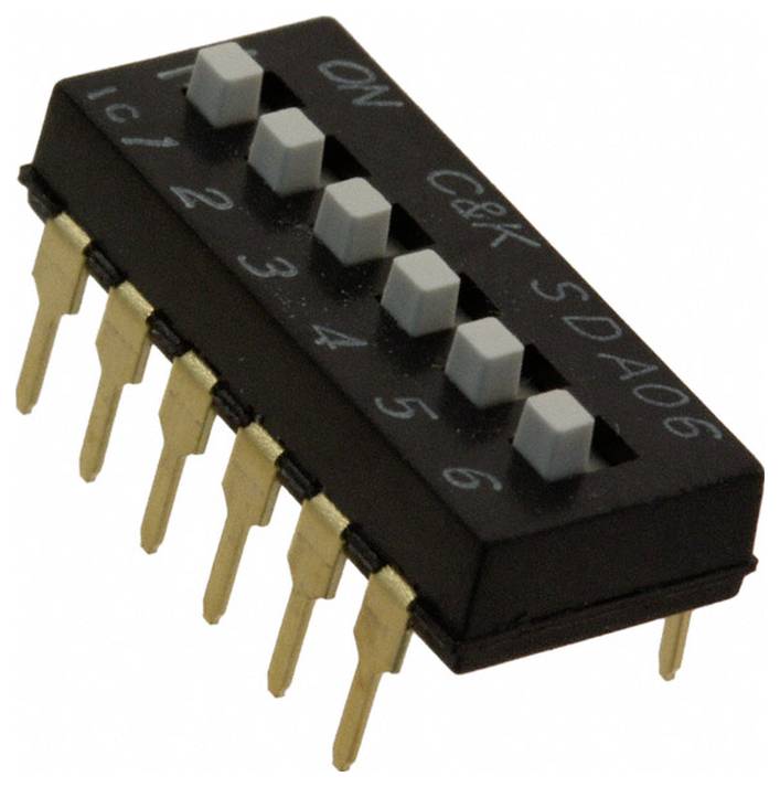 C & K Switches SDA06H1BD DIP Switch SDA Series DIP-Schalter Polzahl 6 Tube