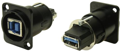 Cliff XLRFT USB 3.0 B-A Buchse schwarz Metall Geerdet Adapter, Einbau CP30109 Inhalt: 1 St.