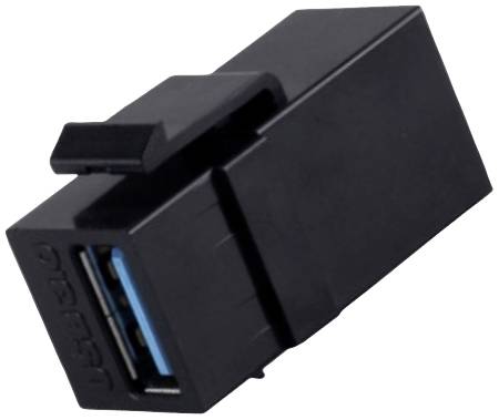 Ein schwarzer USB 3.0 Adapter mit einem USB-Anschluss, der zum Verbinden von Geräten verwendet wird.