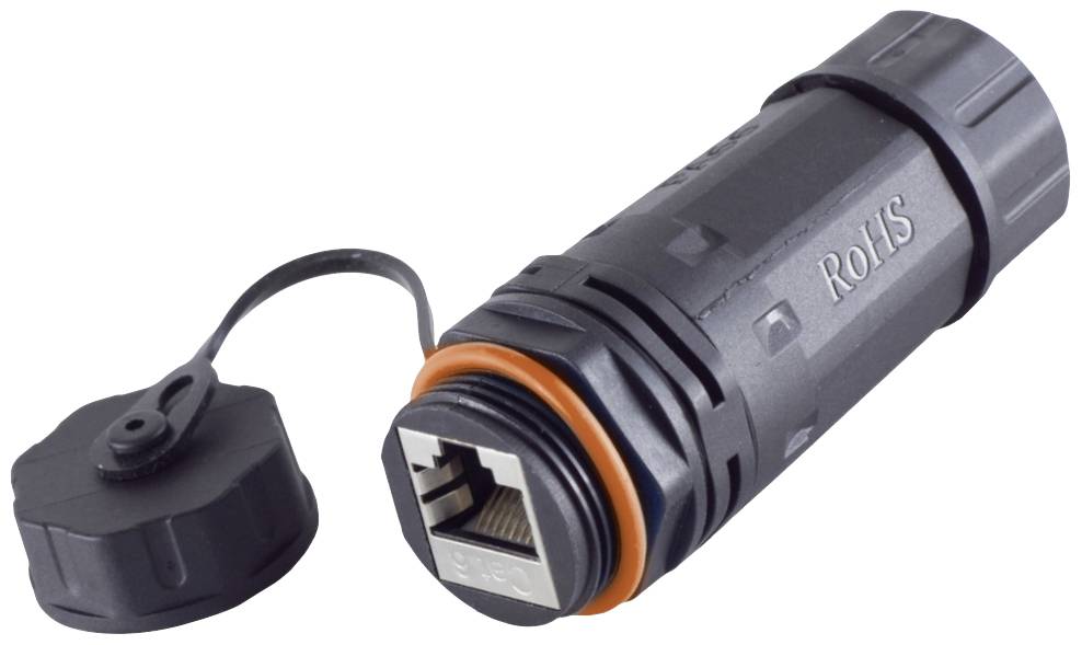 BKL Electronic RJ45 Verbinder, CAT 6a, IP68, short, Outdoor 10121209 Polzahl Sensoren 8 Schwarz 1 S