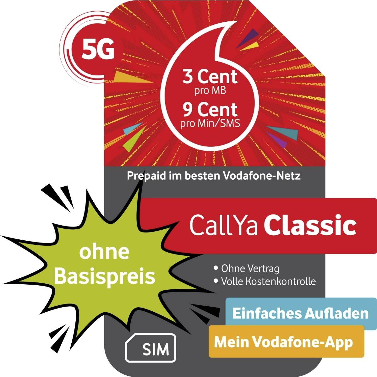 Vodafone Prepaid-Karte ohne Vertragsbindung