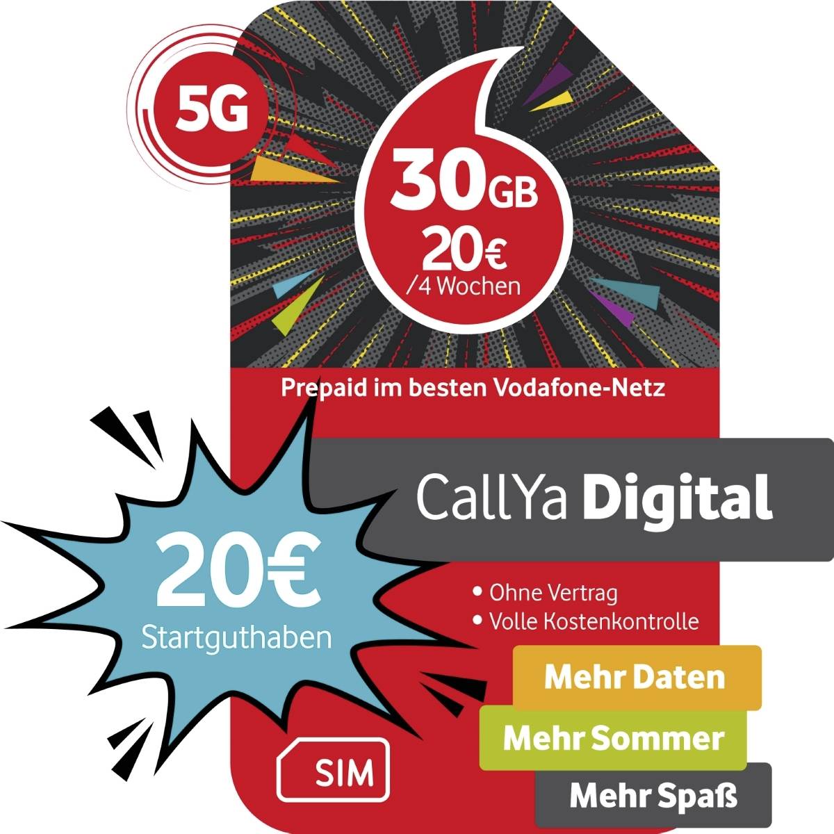 Vodafone Prepaid-Karte ohne Vertragsbindung