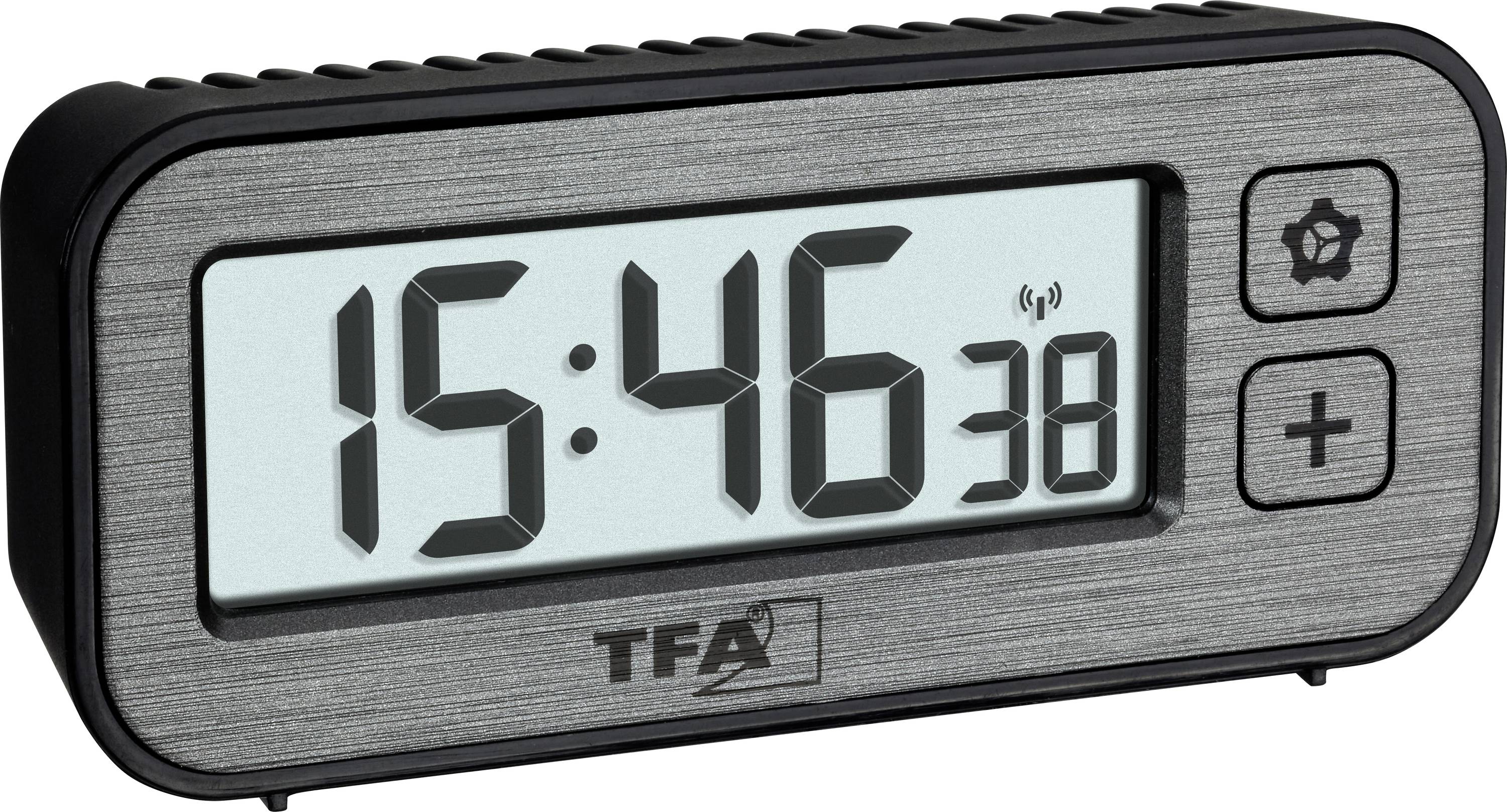 TFA Dostmann 60.2522.10 Funk Wecker Grau Alarmzeiten 1