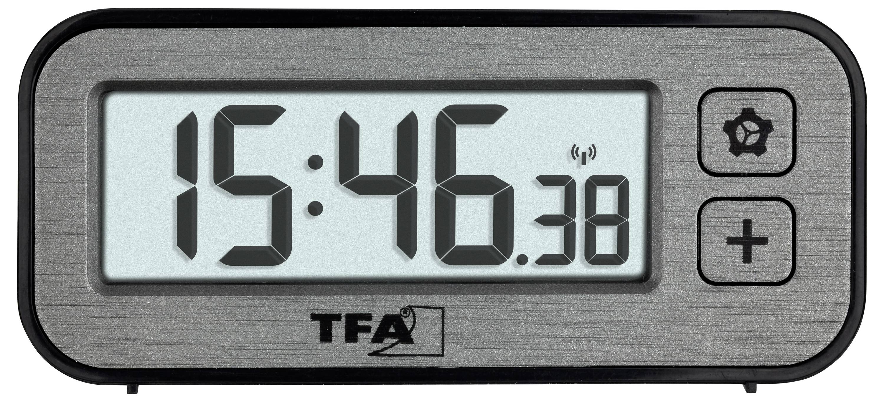 TFA Dostmann 60.2522.10 Funk Wecker Grau Alarmzeiten 1