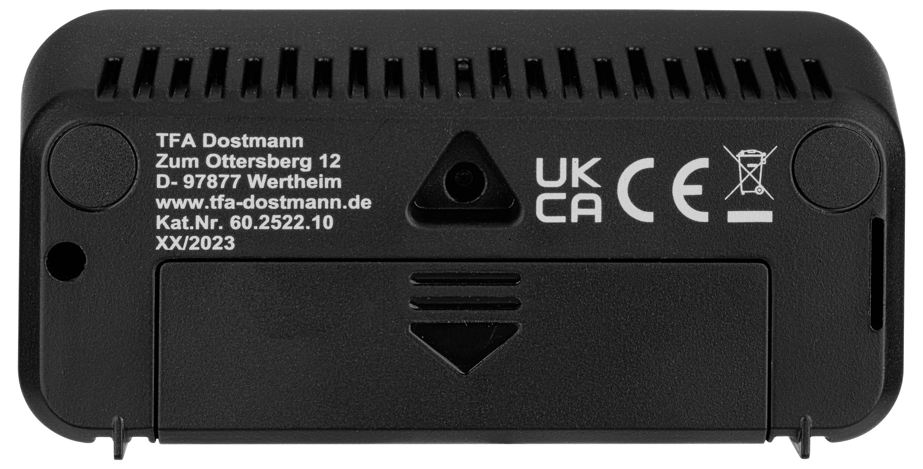 TFA Dostmann 60.2522.10 Funk Wecker Grau Alarmzeiten 1