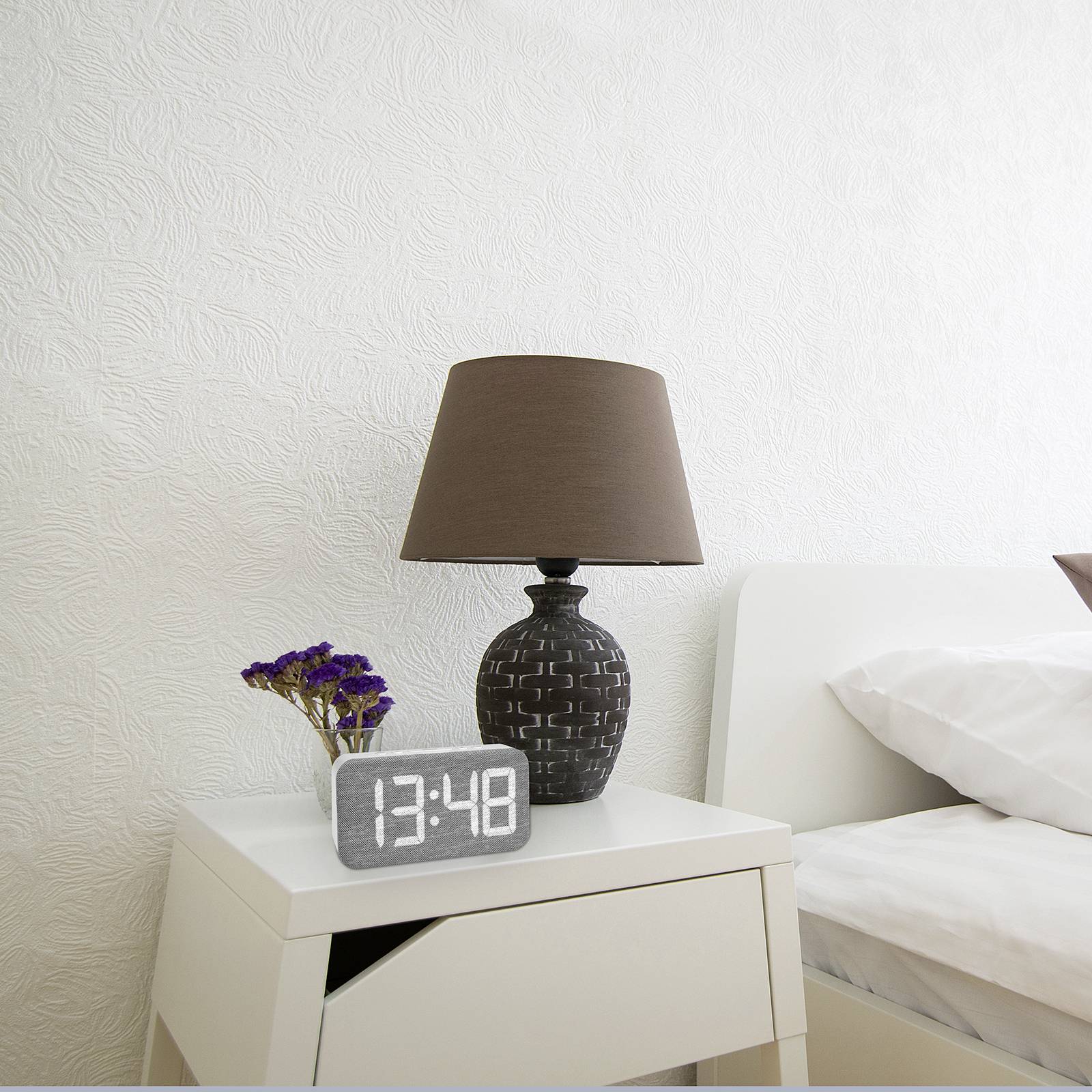 TFA Dostmann 60.2042.02 Quarz Wecker Weiß, Grau Alarmzeiten 3 Großes Display