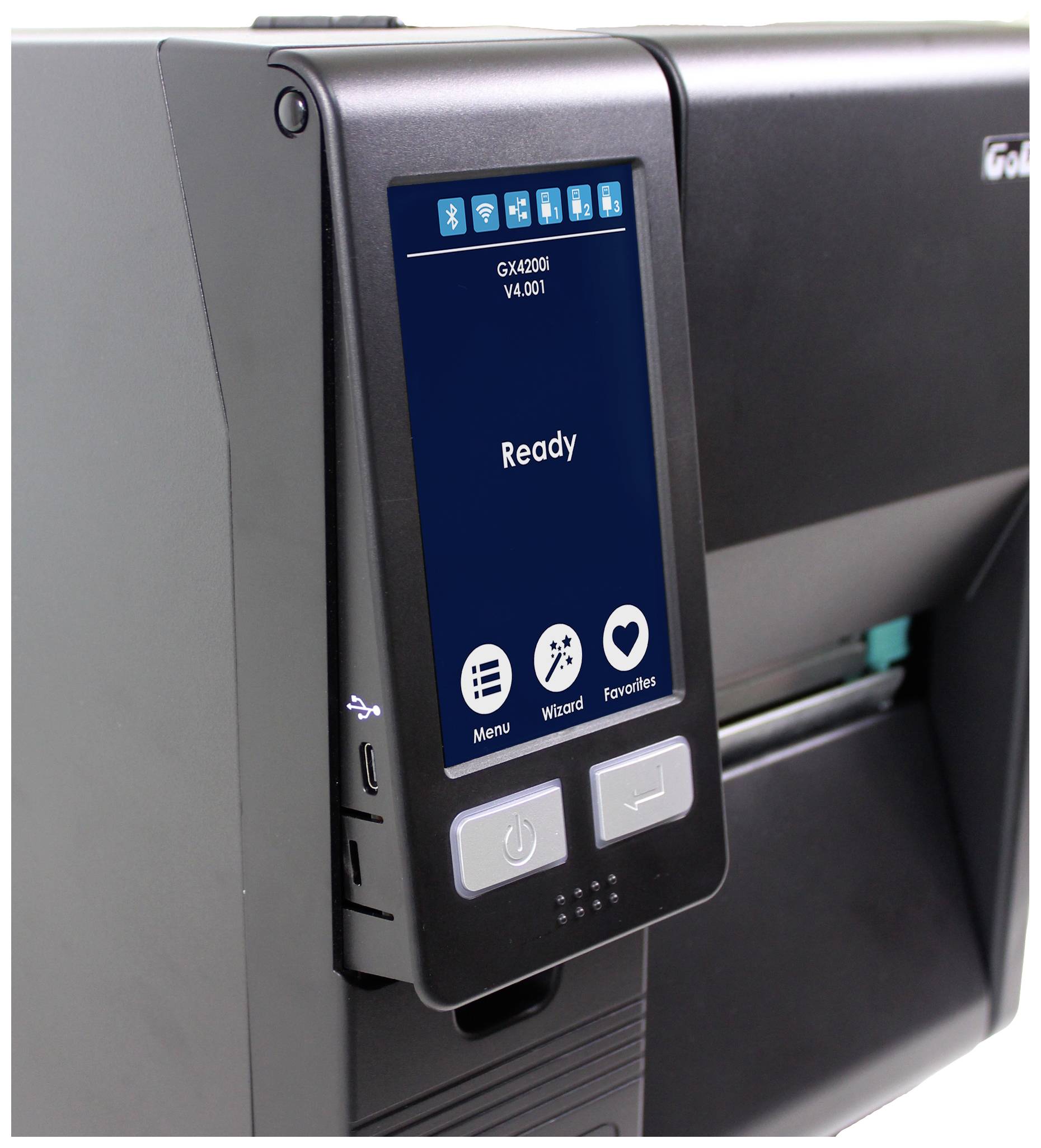 Godex GX4200i Etikettendrucker Thermodirekt, Thermotransfer 203 x 203 dpi Etikettenbreite (max.): 118mm USB, RS-232, LAN