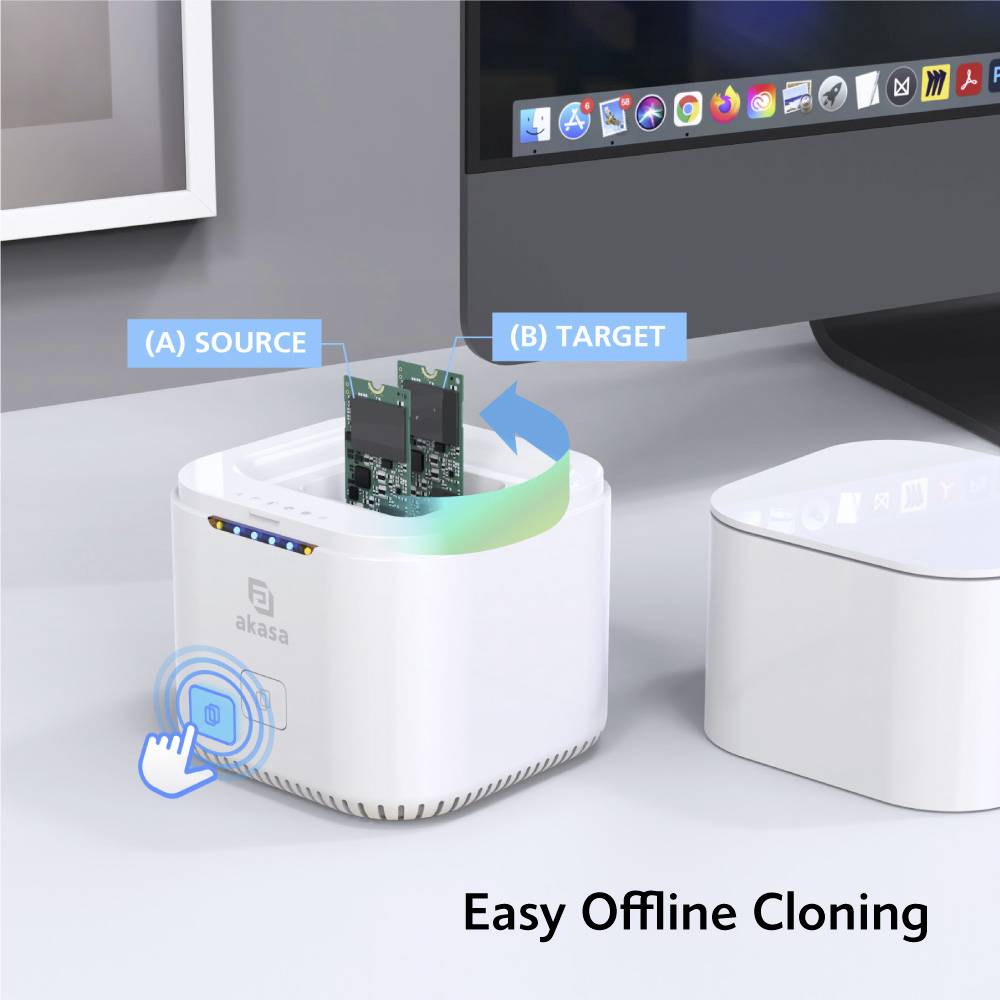 Akasa DuoDock MX M.2 SSD-Gehäuse USB-C® (USB 3.2 Gen 2) 10 GBit/s M.2 PCIe NVMe 2242, 2260, 2280 AK-DK09U3-WHCMV2