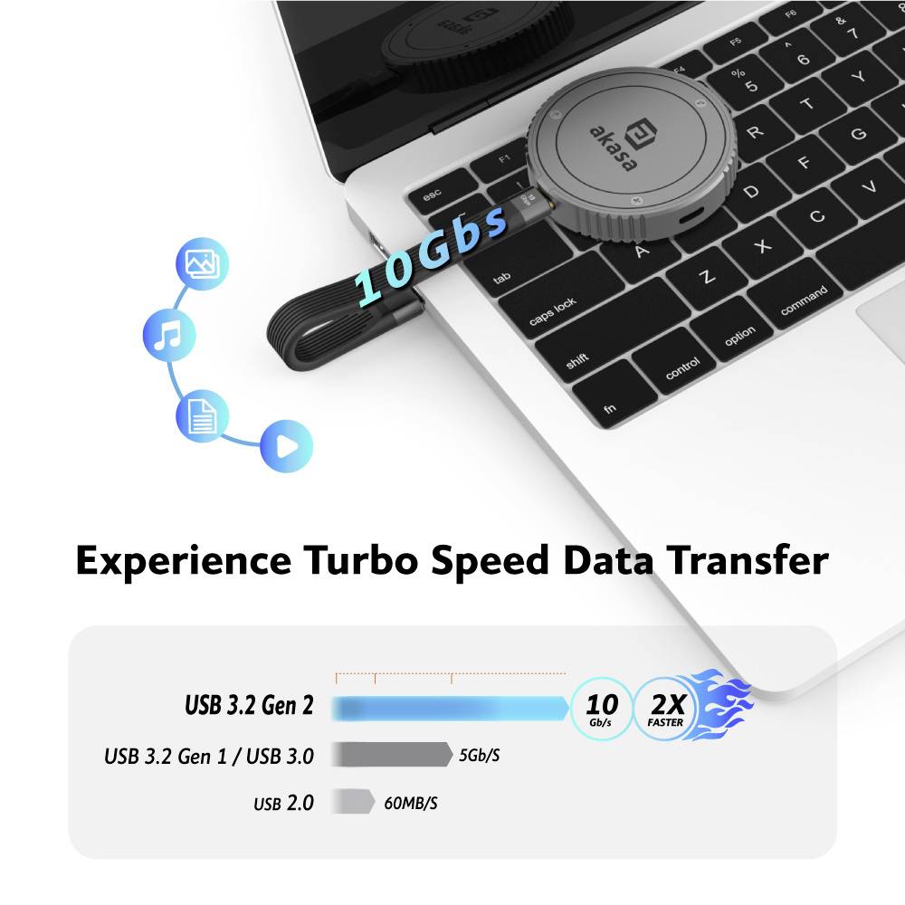 Akasa AK-ENU3M2-08 M.2 SSD-Gehäuse USB-C® (USB 3.2 Gen 2) 10 GBit/s M.2 PCIe NVMe 2230 AK-ENU3M2-08