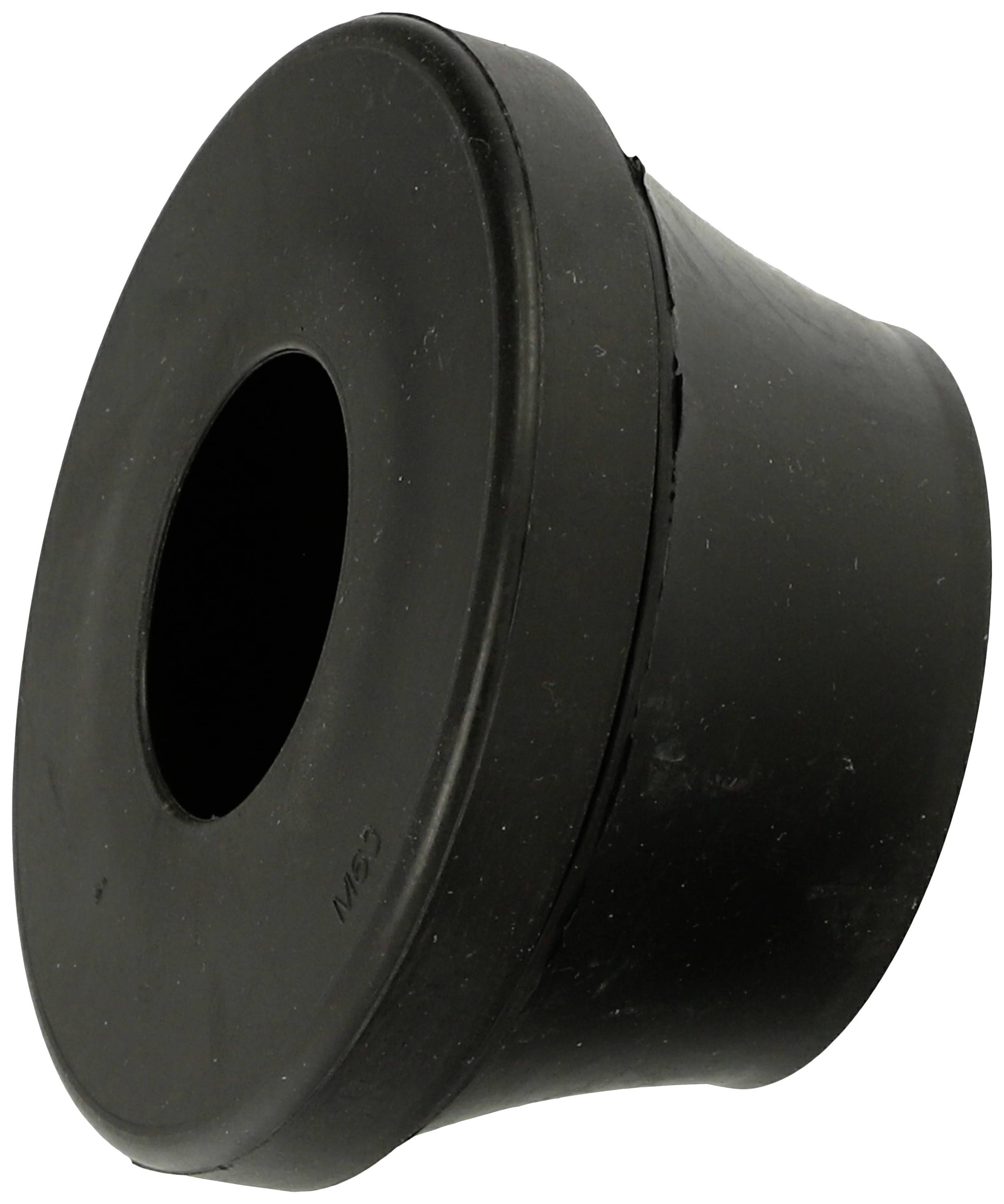 Schwarze Gummidichtung in konischer Form, seitlich abgebildet, mit einer zentralen Öffnung.