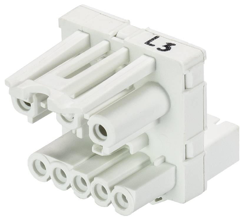Ein weißer, sechspoliger Steckverbinder mit der Aufschrift L3. Der Steckverbinder hat zwei Reihen mit jeweils drei runden Anschlüssen.