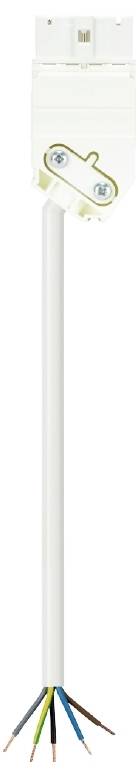 Ein weißer Adapterstecker mit fünf abisolierten, farbigen Drähten für elektrische Anschlüsse.