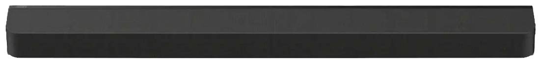 Ein schwarzer, rechteckiger Lautsprecher mit abgerundeten Ecken, in horizontaler Ausrichtung.
