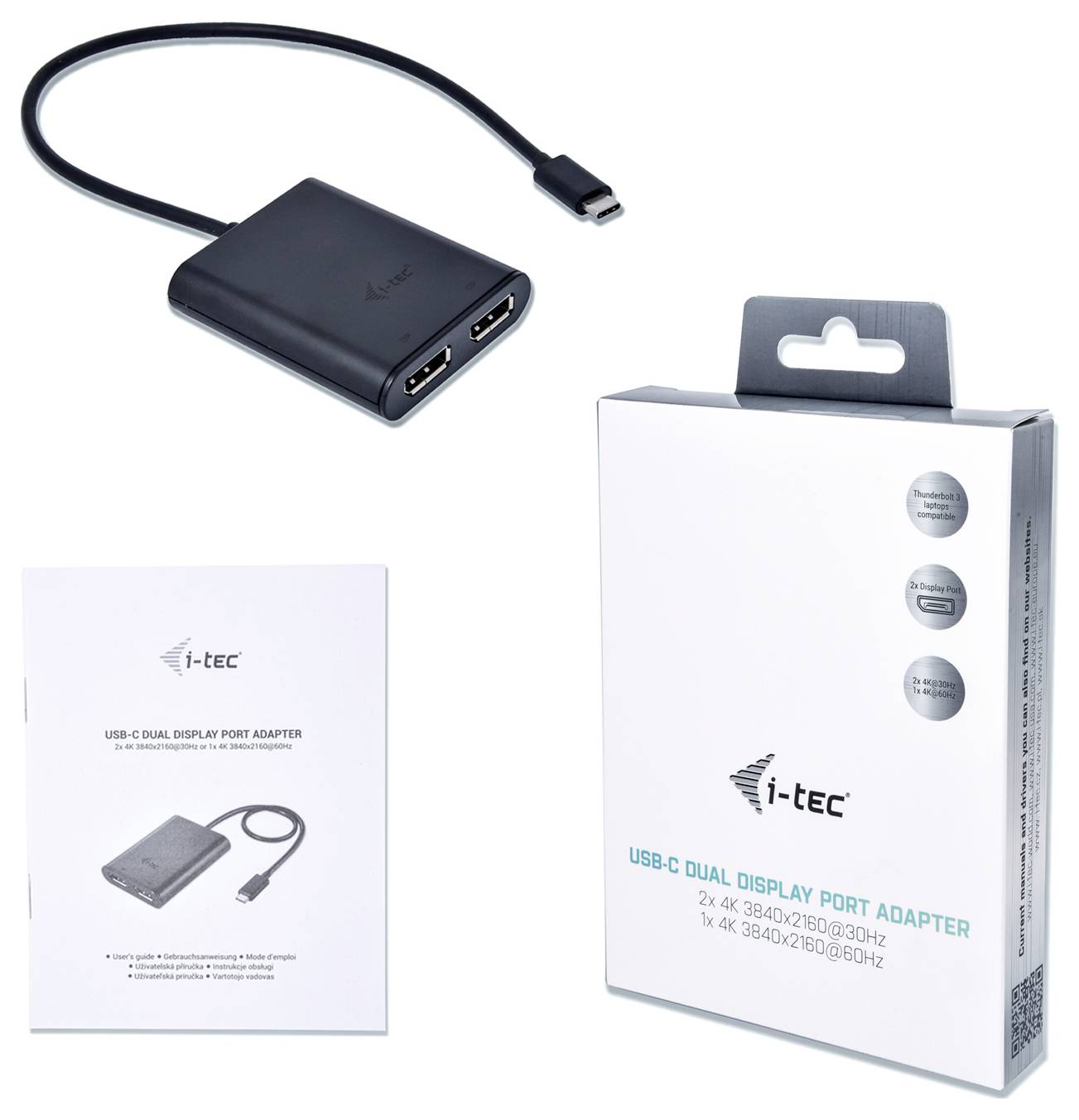 I-tec USB Adapter [1x USB-C® - 2x DisplayPort] USB C auf Dual DisplayPort 0.3m