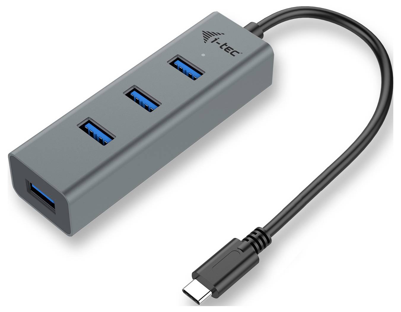 I-tec USB C Metal HUB 4 Port passive USB-Kombi-Hub Grau