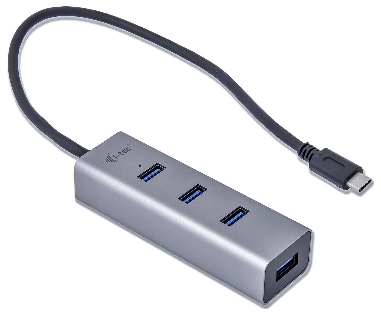 I-tec USB C Metal HUB 4 Port passive USB-Kombi-Hub Grau