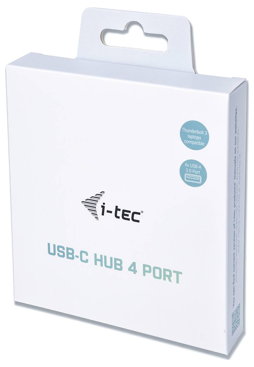 I-tec USB C Metal HUB 4 Port passive USB-Kombi-Hub Grau