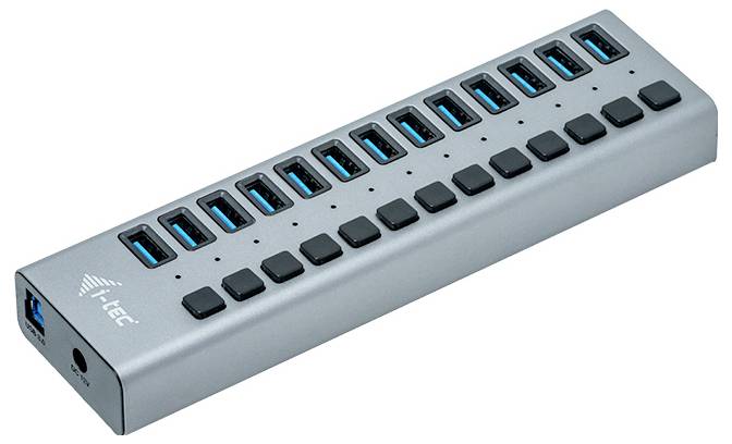 I-tec USB 3.0 Charging HUB 13 Port USB-Kombi-Hub Grau