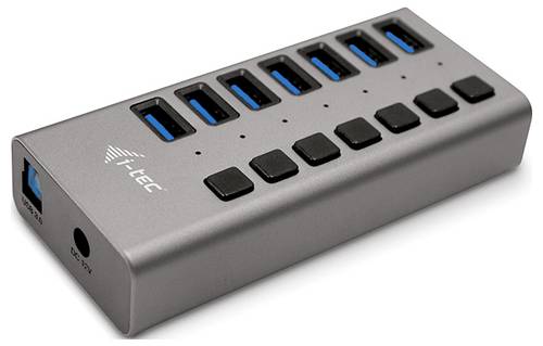 I-tec U3CHARGEHUB7 USB-Hub 7 Port USB-A USB 3.0 5 GBit/s Grau USB 3.0 Charging HUB 7 Port