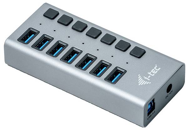 I-tec USB 3.0 Charging HUB 7 Port USB-Kombi-Hub Grau
