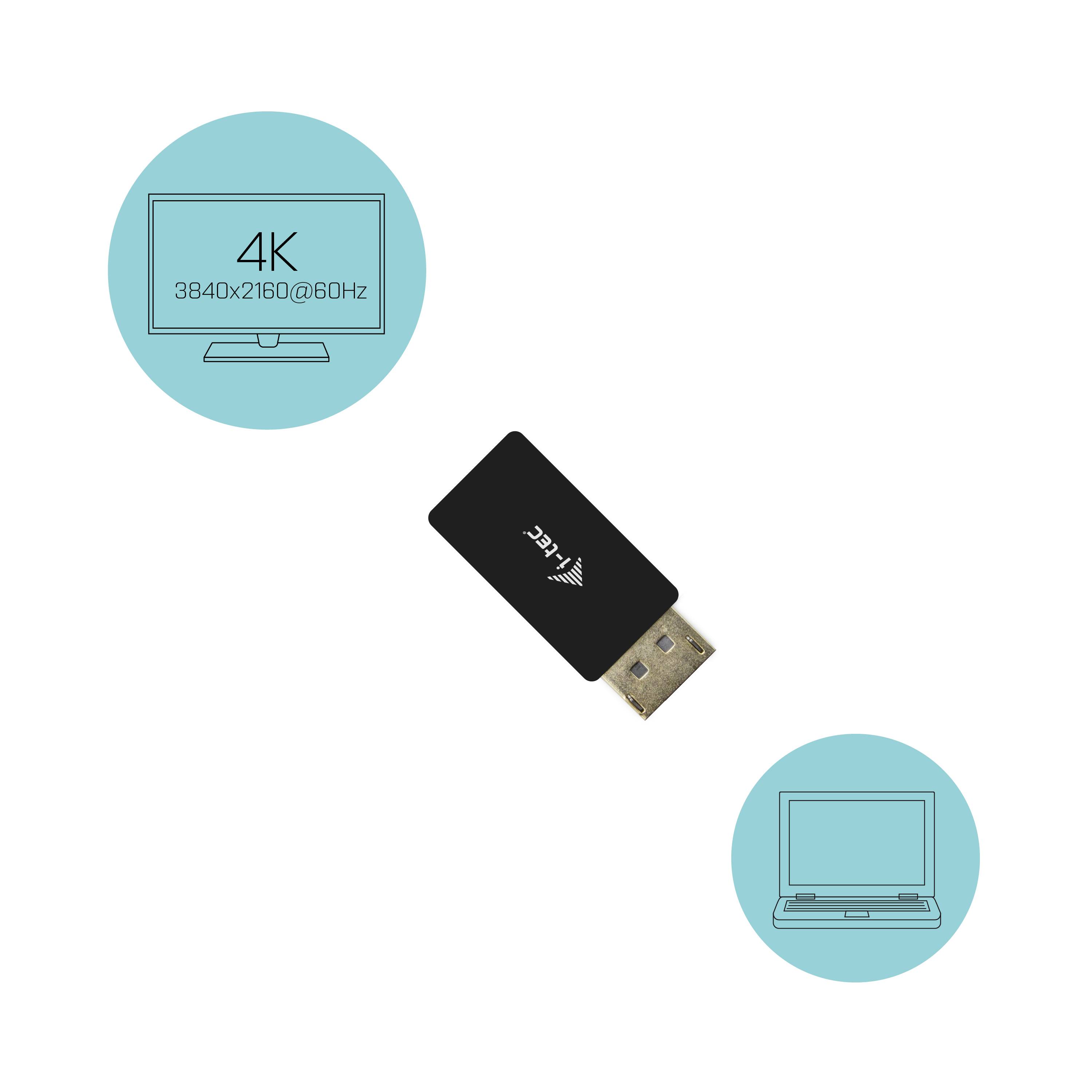 I-tec DP2HDMI4K60HZ Adapter [1x DisplayPort Stecker - 1x HDMI-Buchse]