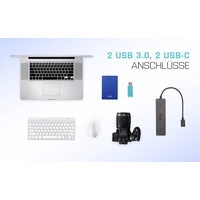 I-tec USB-C Metal HUB 2xUSB 3.0 2xUSB-C USB-Kombi-Hub Schwarz I-tec USB-C Metal HUB 2xUSB 3.0 2xUSB-C USB-Kombi-Hub Schwarz