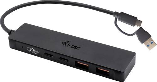 I-tec C31HUBMETAL2A2C USB-Hub 2+2 Port USB-A, USB-C® USB 3.2 Gen2 10 GBit/s mit USB-C® Stecker Schw