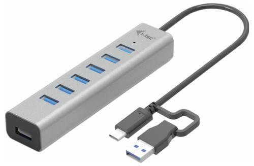 I-tec C31HUBMETAL703 USB-Hub 7 Port USB-A USB 3.2 Gen1 5 GBit/s mit USB-C® Stecker Grau USB-C
