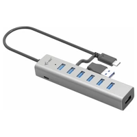 I-tec USB-C Charging Metal HUB 7 Port USB-Kombi-Hub Grau I-tec USB-C Charging Metal HUB 7 Port USB-Kombi-Hub Grau