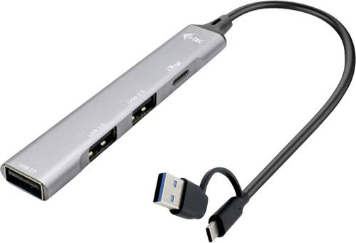 I-tec CAHUBMETALMINI4 USB-Hub 3+1 Port USB-A USB 3.2 Gen1 5 GBit/s Silber USB-A/USB-C Metal H