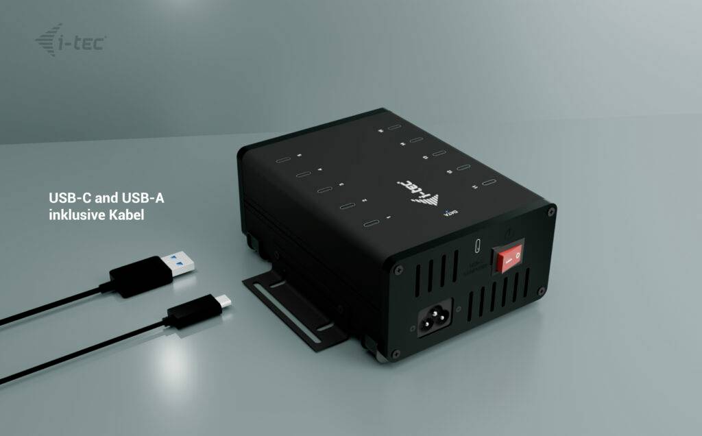 I-tec USB-C/USB-A Charging HUB 10 Port USB-Kombi-Hub Schwarz