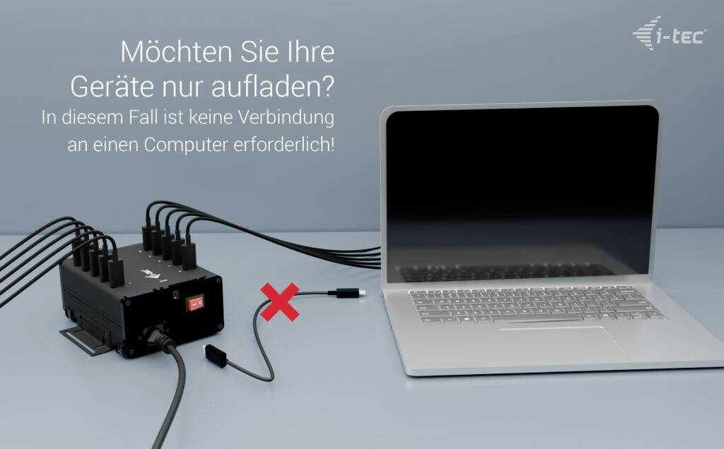 I-tec USB-C/USB-A Charging HUB 10 Port USB-Kombi-Hub Schwarz