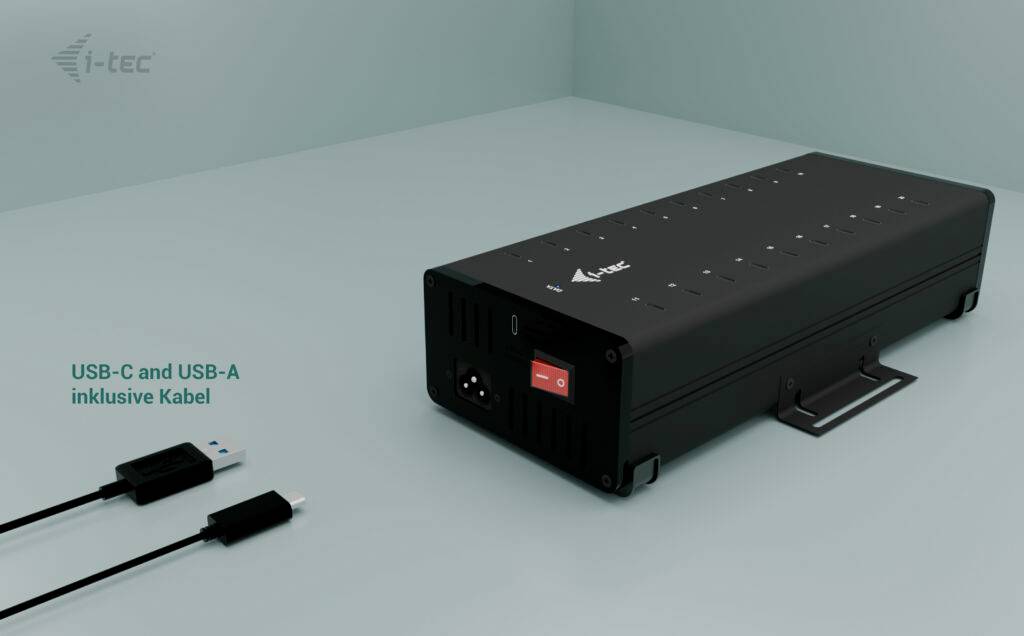 I-tec USB-C/USB-A Charging HUB 20 Port USB-Kombi-Hub Schwarz
